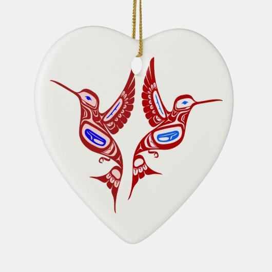 Indianer Vögel Native American birds Keramisch Ornament (Rechts)