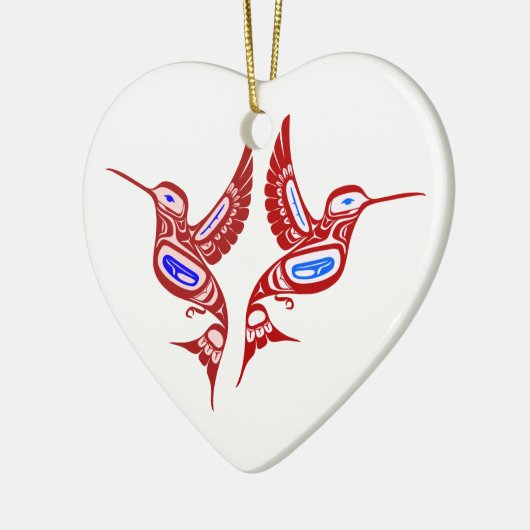 Indianer Vögel Native American birds Keramisch Ornament (Links)