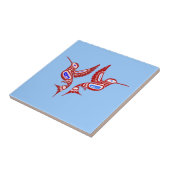 Indianer Vögel Native American birds Tegeltje (Zijkant)