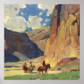 "IndiansThrough Canyon de Chelly" van Edgar Payne Poster (Voorkant)