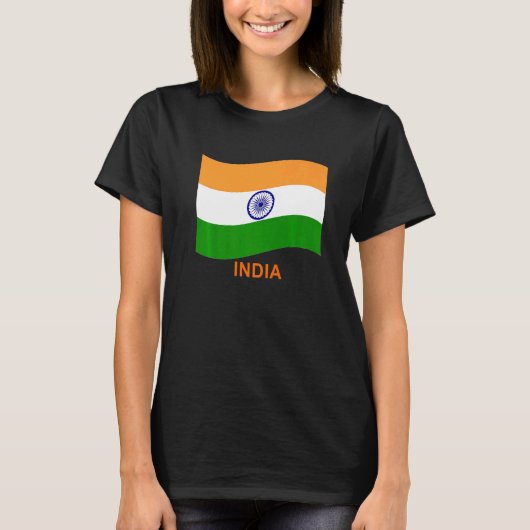 India's Bharat Indian Waving Flag   T-shirt (Voorkant)
