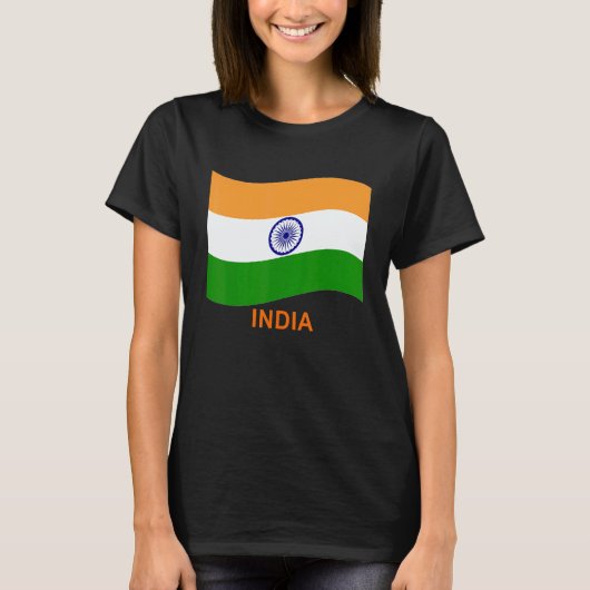 India's Bharat Indian Waving Flag T-shirt (Voorkant)