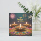 Indias feestseizoen feestdagenkaart (Staand voorkant)