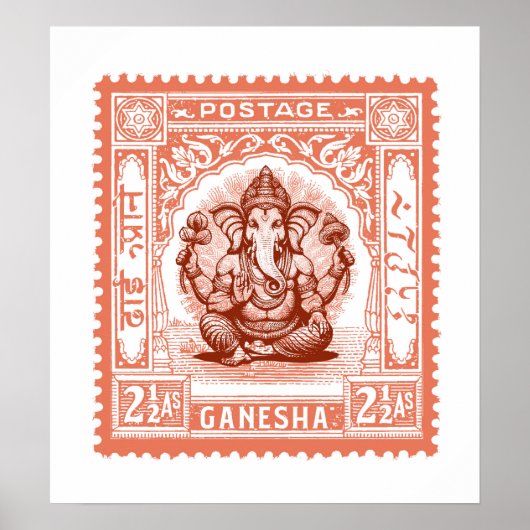 India's postzegelontwerp, Ganesha Poster (Voorkant)