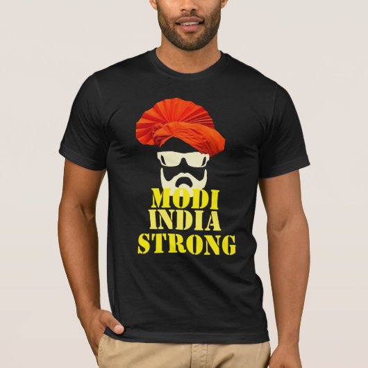 india's sterke, trotse Narendra Modi t-shirt desig (Voorkant)