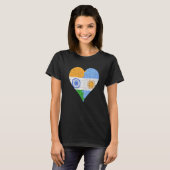 Indiase Argentijnse Vlag Hart T-shirt (Voorkant volledig)