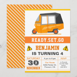 Indiase Auto Rickshaw Tuk Tuk Verjaardagsfeestje Kaart