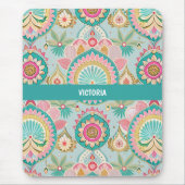 Indiase Bazaar Pastel Aangepast Patroon Muismat (Voorkant)