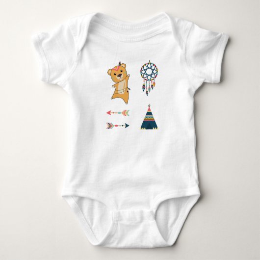 Indiase Beer Gele Mode Teddibeer Veer Romper (Voorkant)