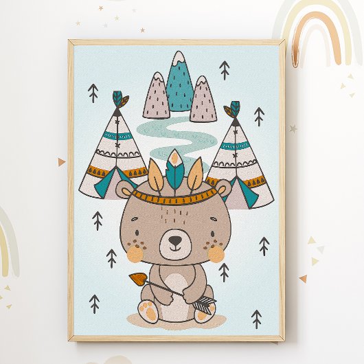 Indiase Beer Kinderkamer Poster Kraamkamer