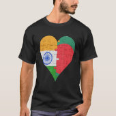 Indiase Bengaals Vlag Hart T-shirt (Voorkant)