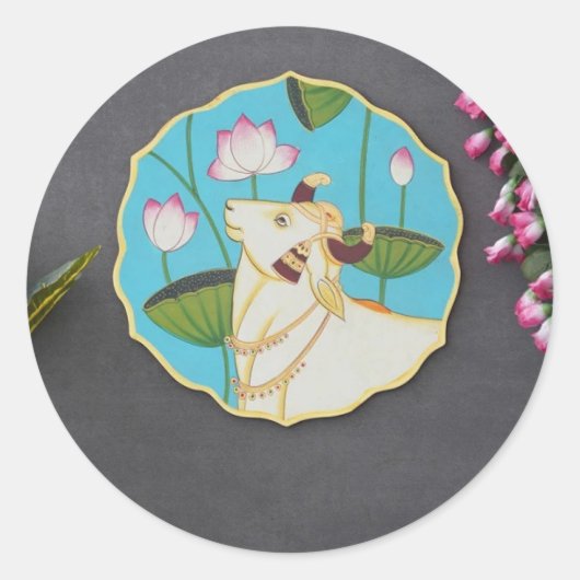 Indiase Beroemde Pichwai schilderij Sticker (Voorkant)