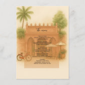 Indiase binnenplaats bestemmingshuwelijksprogramma menu (Voorkant)