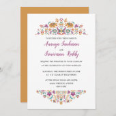 Indiase Bloem Olifant Mosterd Geel Bruiloft Kaart (Voorkant / Achterkant)