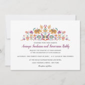 Indiase Bloem Olifant Oranje moderne trouwdag Kaart (Voorkant)