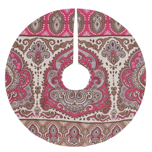 Indiase bloemenpaisley, etnisch mandala patroon. kerstboom rok (Voorkant)