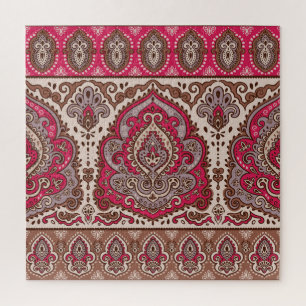Indiase bloemenpaisley, etnisch mandala patroon. legpuzzel