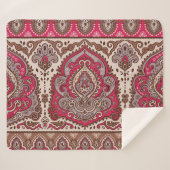 Indiase bloemenpaisley, etnisch mandala patroon. sherpa deken (Voorkant (horizontaal))