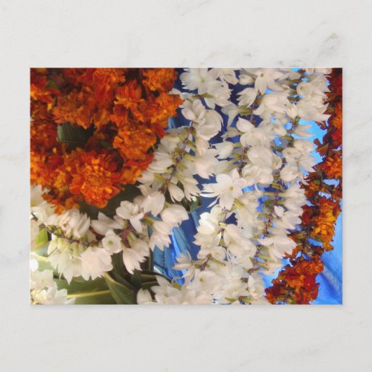 Indiase bloemenslingers briefkaart (Voorkant)