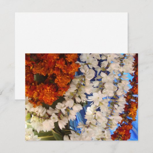 Indiase bloemenslingers kaart (Voorkant / Achterkant)