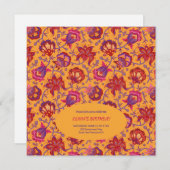 Indiase bloemenverjaardag kaart (Voorkant / Achterkant)