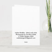 Indiase Boeddha - zwart en wit Kaart (Achterkant)