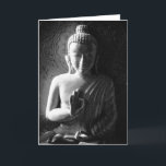 Indiase Boeddha - zwart en wit Kaart<br><div class="desc">Afbeelding van de Boeddha uit een Indiaas houtsnijwerk,  gefotografeerd door Caroline Webb in 1998 en bewerkt in Photoshop in 2008</div>