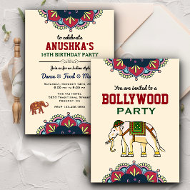 Indiase Bollywood-feest verjaardagsuitnodiging Kaart