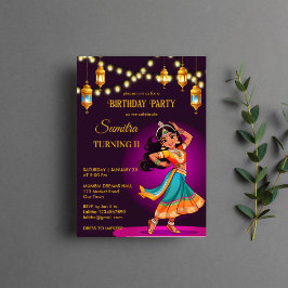 Indiase Bollywood-meisjes verjaardagsfeest templat Kaart