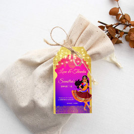 Indiase Bollywood meisjes verjaardagsfeestgunst Cadeaulabel