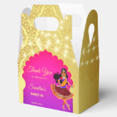 Indiase Bollywood meisjes verjaardagsfeestje sjabl Bedankdoosjes (Geopend)