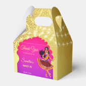 Indiase Bollywood meisjes verjaardagsfeestje sjabl Bedankdoosjes (Voorkant Zijde)