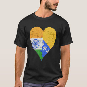 Indiase Bosnische Vlag Hart T-shirt