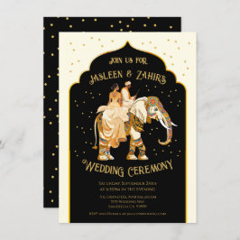 Indiase bruid bruidegom olifant bruiloft kaart