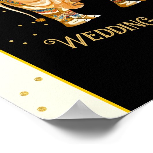 Indiase bruid bruidegom olifant bruiloft welkom te poster (Hoek)