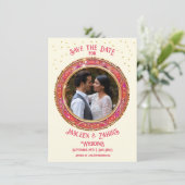 Indiase bruid bruidegom Save the Date Kaart (Staand voorkant)