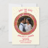 Indiase bruid bruidegom Save the Date Kaart (Voorkant)