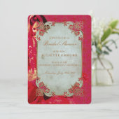 Indiase bruid - bruids douche uitnodiging Kaart (Staand voorkant)