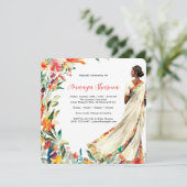 Indiase bruid in Saree | Floral Mehendi viering (Staand voorkant)