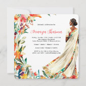 Indiase bruid in Saree | Floral Mehendi viering (Voorkant)