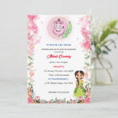 Indiase bruid Mehndi ceremonie Ganesha Floral Kaart (Staand voorkant)