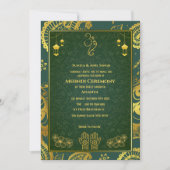 Indiase Bruid Mehndi Ceremonie Gouden Ontwerp Kaart (Voorkant)