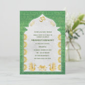 Indiase Bruid Mehndi Ceremonie Pauw Design Kaart (Staand voorkant)