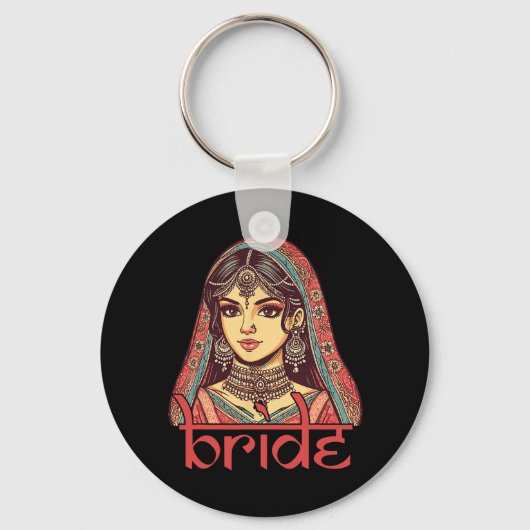 Indiase bruid wordt Dulhan Desi bruids bruiloft Ba Sleutelhanger (Voorkant)