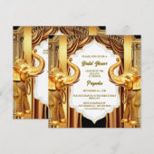 Indiase bruidsfeest gouden olifant gerodeerde gord feestdagenkaart (Voorkant / Achterkant)