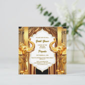 Indiase bruidsfeest gouden olifant gerodeerde gord feestdagenkaart (Staand voorkant)