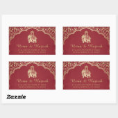 Indiase bruiloft Adresetiketten, blauw en goud Rechthoekige Sticker (Vel)