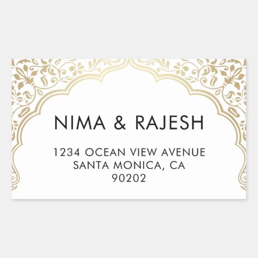 Indiase bruiloft Adresetiketten, bruiloft stickers (Voorkant)