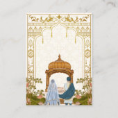 Indiase bruiloft Bloemen Lotus Oriental QR code RS Informatiekaartje (Achterkant)