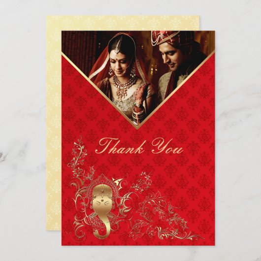 Indiase bruiloft - dank u kaart (Voorkant / Achterkant)